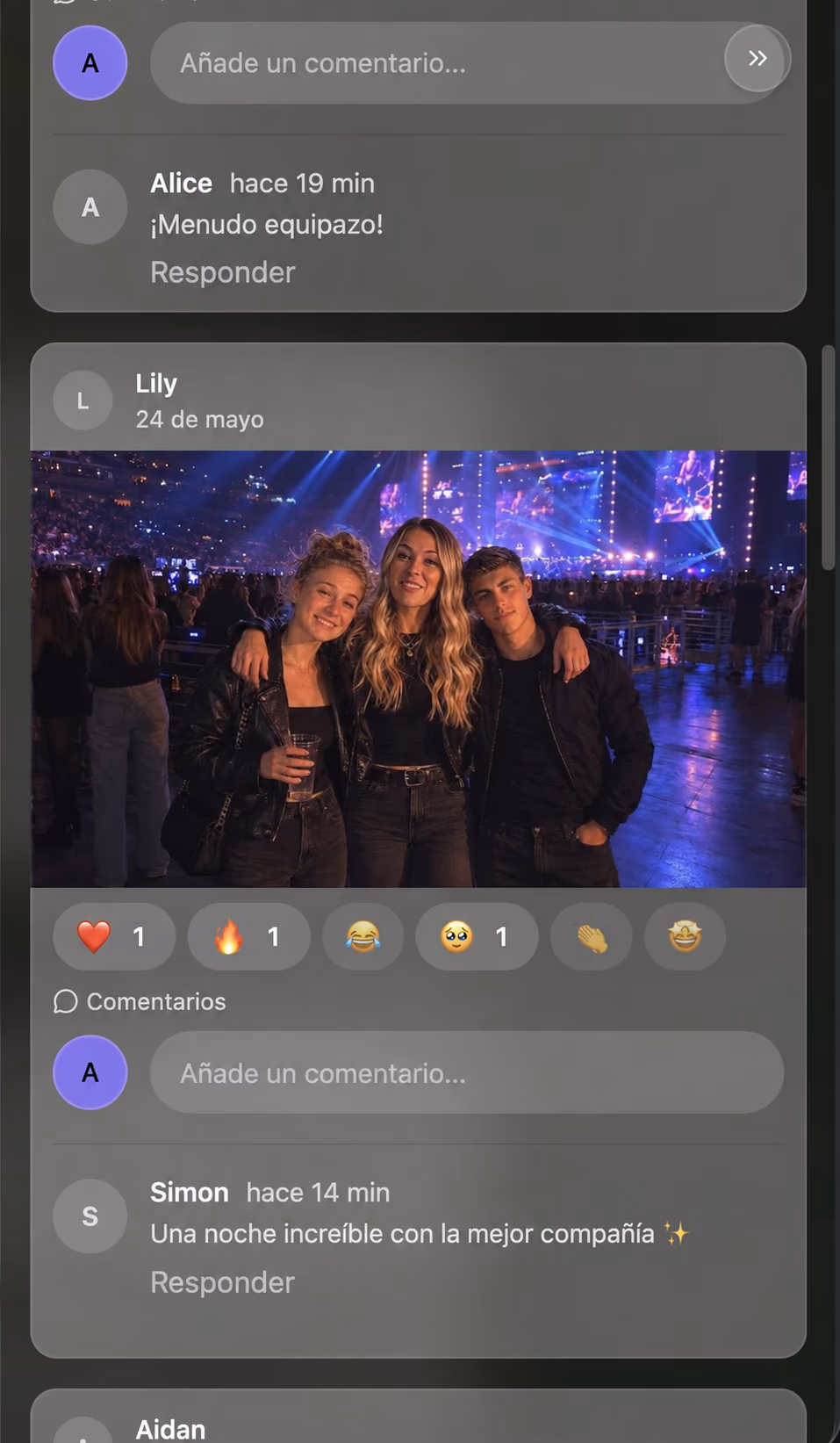 yul.io: Espacio del grupo, captura 2
