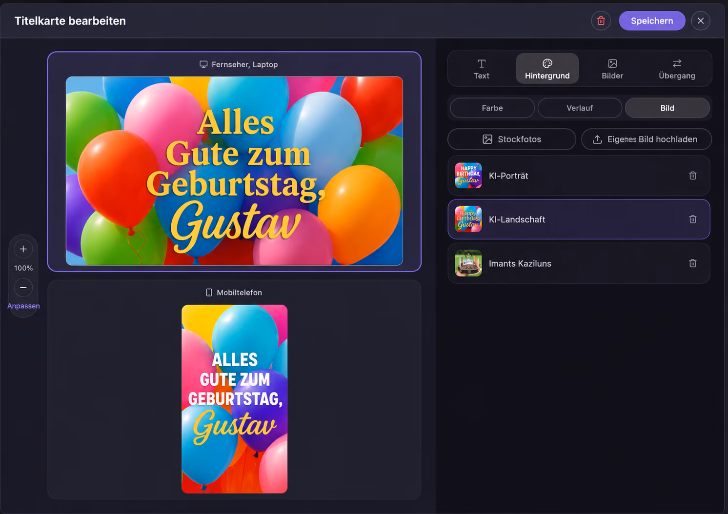 yul.io Titel-Editor, Bildschirmfoto 1
