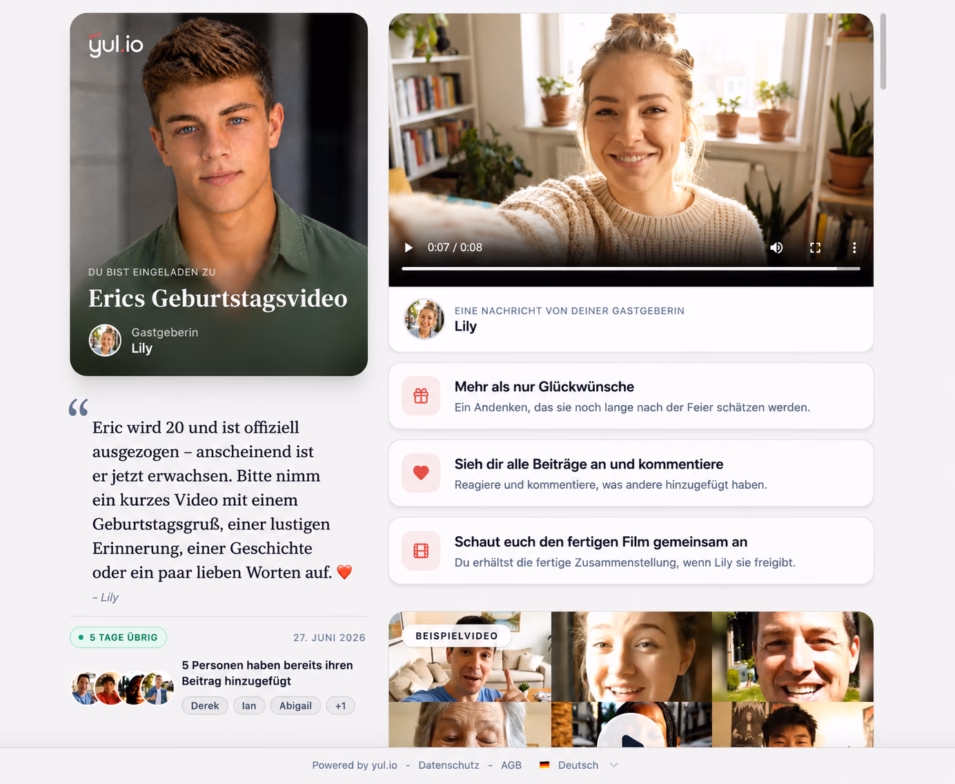 yul.io Einfache Einladung, Bildschirmfoto 1