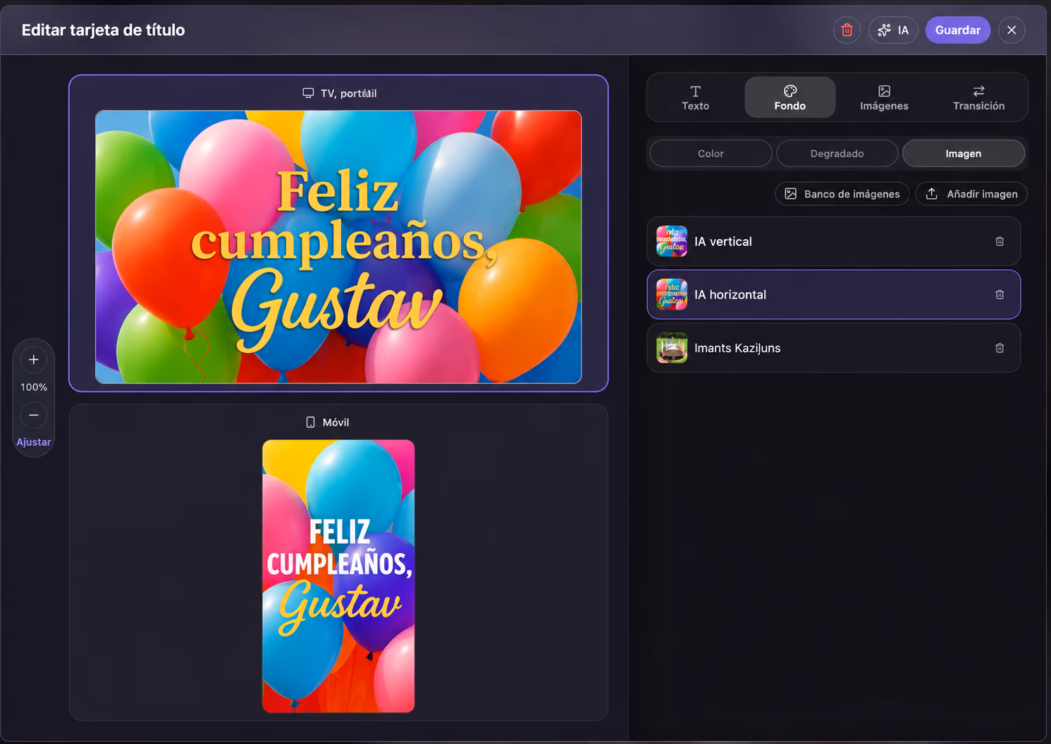 yul.io: Editor de títulos, captura 1