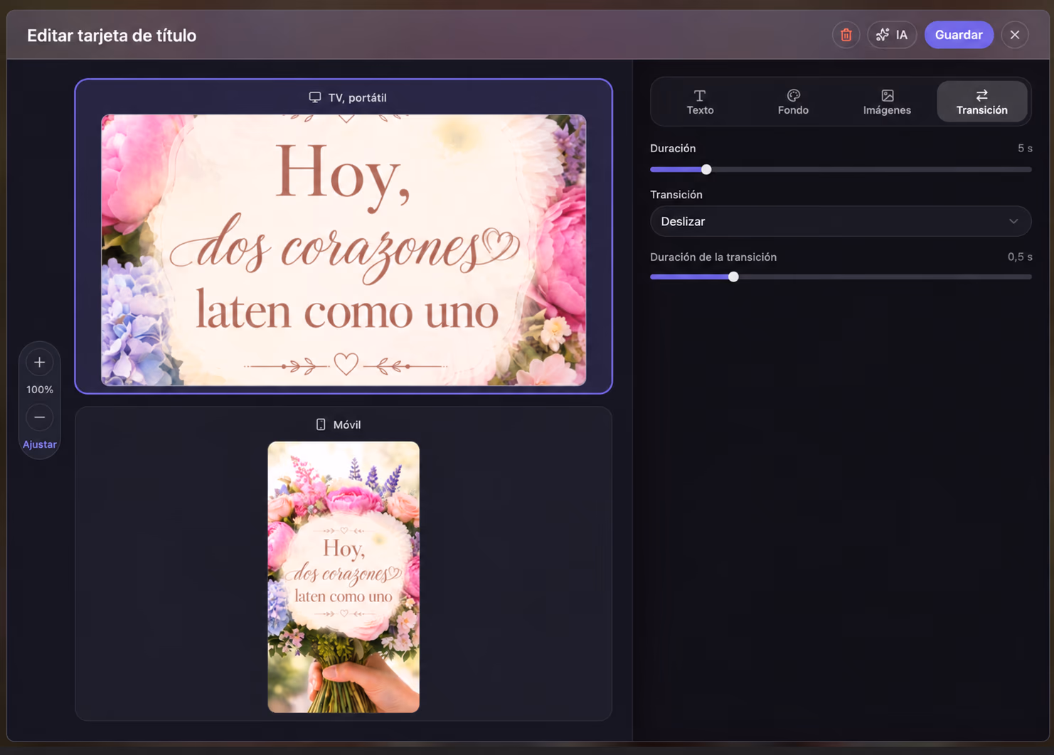 yul.io: Editor de títulos, captura 2